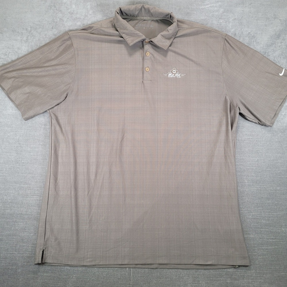 Nike Golf Dri-Fit Polo Shirt Mens XL Brown Rock Hill Country Club Short Sleeve